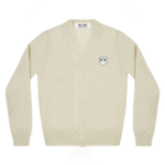 CDG Play Men’s Cardigan White Heart Natural Series Beige