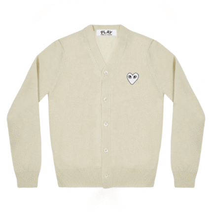 CDG Play Men’s Cardigan White Heart Natural Series Beige