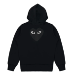 Cdg Play Big Heart Zip Hoodie Black