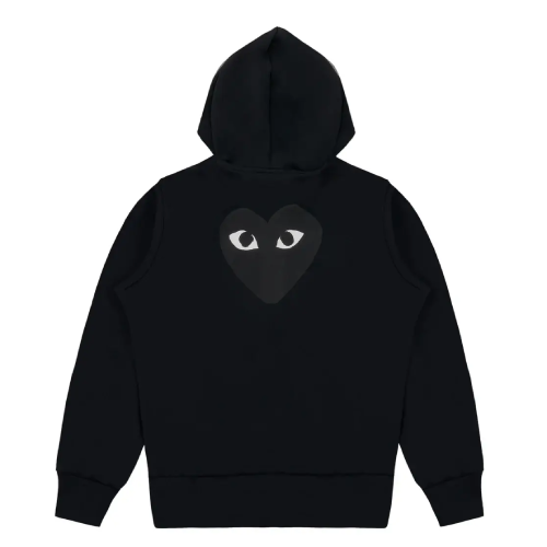 Cdg Play Big Heart Zip Hoodie Black Cdg Play Big Heart Zip Hoodie Black
