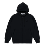 Cdg Play Big Heart Zip Hoodie Black