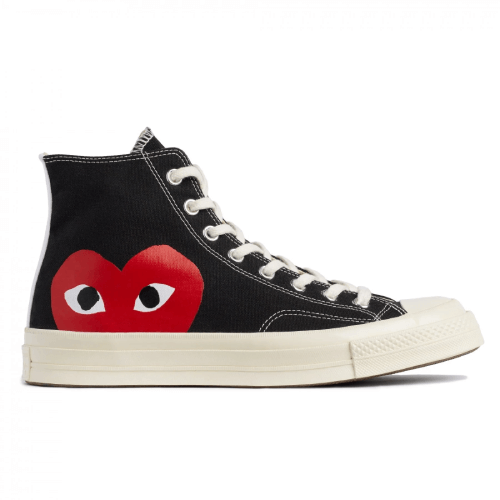 Cdg Converse Big Heart High Top Black Cdg Converse Big Heart High Top Black