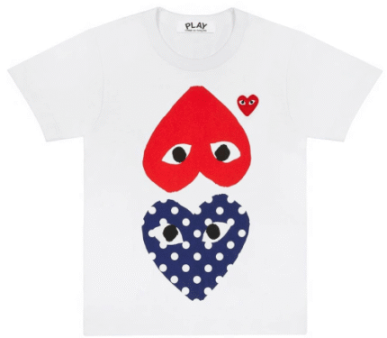Comme des Garcons Play Polka Dot With Upside Down Heart T-shirt